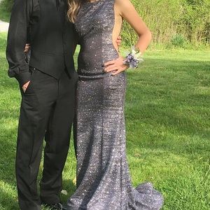 Gunmetal prom formal jovani dress